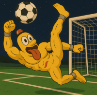 キャラクター,サッカー,シュール,筋肉,サッカーボール,ゴールキーパー