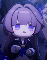 アニメキャラクター,かわいい,紫の髪,キャラクター,二頭身