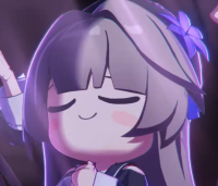 アニメ,キャラクター,かわいい,紫の花,微笑み