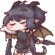 キャラクター,デフォルメ,ドラゴン,ツノ,翼,しっぽ,黒髪,ファンタジー
