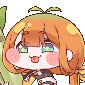 アニメ,女の子,チビキャラ,緑背景,可愛い,お団子ヘア