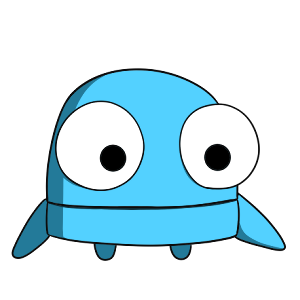 青,キャラクター,アニメ風,シンプル,丸い目