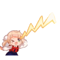 女の子,アニメ風,金髪,稲妻,エネルギー放出,ウインク,かわいい,アイコン