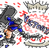 戦士,盾,勝利,VICTORY,イラスト