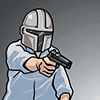 ヘルメット,マスク,銃,男性,イラスト,スターウォーズ,マンダロリアン