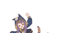 アニメキャラクター,猫耳,ファンタジー,青い服,喜んでいる