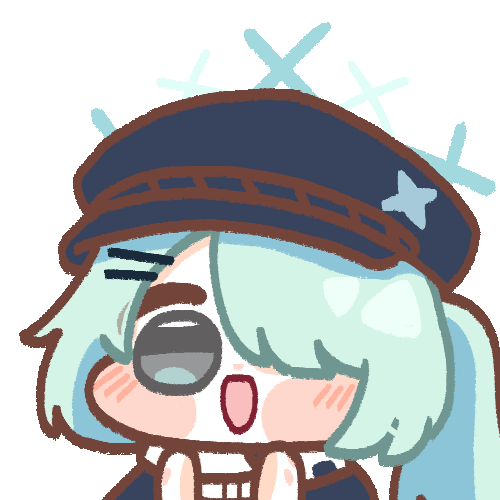 キャラクター,アニメ風,帽子,青緑の髪,感情表現,驚き,笑顔,星マーク