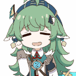 アニメキャラクター,笑顔,緑髪,ファンタジー