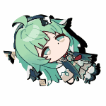 キャラクター,緑髪,アニメスタイル,デフォルメ,カワイイ