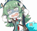 キャラ,驚き,アニメ,焦り,ゲームキャラクター,緑髪