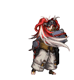 キャラクター,ドット絵,戦士,赤い髪,白い服,武器