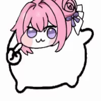 キャラクター,ピンクの髪,紫の瞳,かわいい