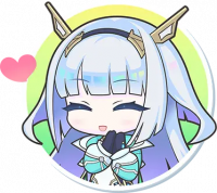 キャラクター,アニメ風,かわいい,笑顔,ハート,青髪,ヘッドアクセサリー,デフォルメ,アイコン