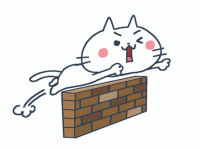 猫,ジャンプ,壁,イラスト,キャラクター