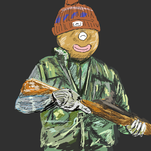 帽子,オーバーオール,ダウンジャケット,木材,手袋,イラスト