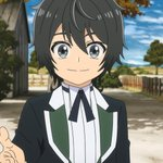 アニメ,黒髪,少年,スーツ,ネクタイ,屋外,青空,学園もの