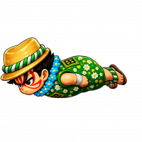 少年,着物,花柄,麦わら帽子,飛んでいる,赤いフェイスペイント