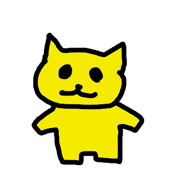 猫,黄色,キャラクター,イラスト