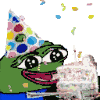 カエル,パーティーハット,ケーキ,誕生日,ペペ,Pepe the Frog,お祝い,ミーム