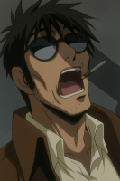 サングラス,タバコ,アニメ,男性,ジャケット