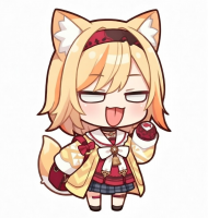 アニメ,狐耳,女の子,制服,チビキャラ,金髪,ケモミミ