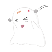 おばけ,幽霊,かわいい,怒り,ばんそうこう,キャラクター