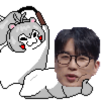 イラスト,動物コスプレ,人間,メガネ,男性,白背景,デフォルメ,合成画像