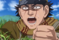 アニメ,男性,叫ぶ,驚き,スカーフ,帽子,草原,感情的,ゴールデンカムイ