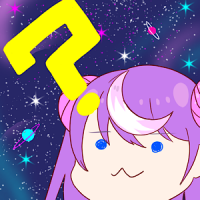 アニメキャラ,紫髪,星空,疑問符,カートゥン