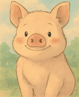 豚,かわいい,動物,イラスト,笑顔,牧場,ピンク