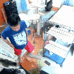 室内,男性,猫,ケージ,Tシャツ,短パン,動物,ペット,部屋,床