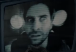 男性,モノクロ,テレビ画面,真剣な表情,映画