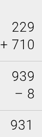 229,710,939,8,931,計算,数字,足し算,引き算