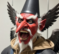 天狗,仮面,赤い顔,長い鼻,帽子,羽根,コスプレ