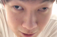 男性,自撮り,アップ,顔