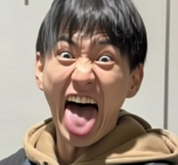 若い男性,変顔,黒髪,笑顔,舌を出す