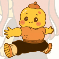 キャラクター,イラスト,黄色,赤い髪,帽子,かわいい,座っている