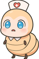 ナース,虫キャラ,かわいい,青い目,看護帽,アニメ風