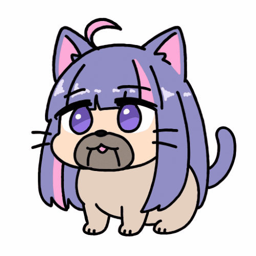 猫,犬,紫髪,アニメ風,デフォルメ,動物キャラクター