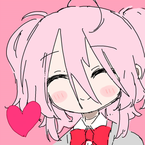 女の子,ピンク髪,ツインテール,リボン,ハート,笑顔,アニメ風