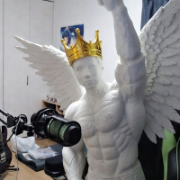 彫像,天使,筋肉,王冠,白色,部屋,翼