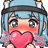 アニメ,女の子,青髪,ハート,照れ,どきどき,doki,doki doki,汗,キャンドル