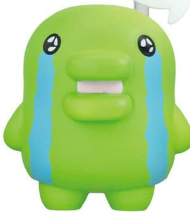 キャラクター,緑色,泣いている,マスコット,涙,かわいい