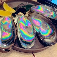 牡蠣,虹色,レインボー,食べ物,レモン,貝殻,料理
