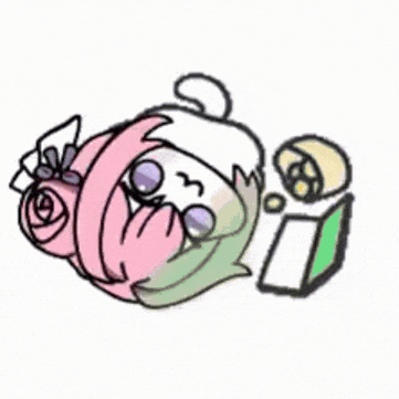 ネコ,メガネ,ピンクの髪,緑の髪,バラ,アニメ風,本,かわいい