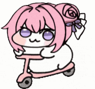 猫耳,ピンク髪,バイク,デフォルメ,リボン,可愛い,アニメ風