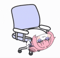 椅子,キャラクター,ピンク髪,逆さま,かわいい,アニメ風