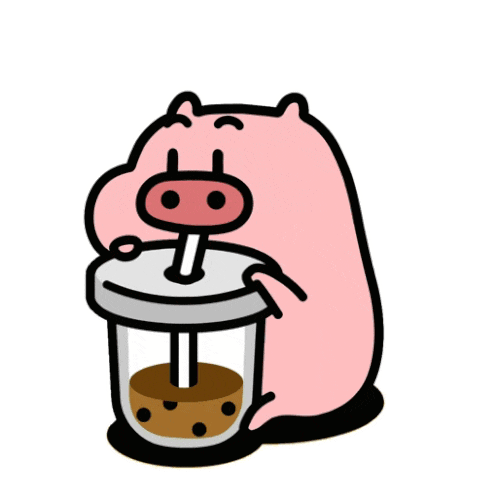 ブタ,タピオカ,飲み物,イラスト,かわいい,アニメキャラ