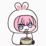 うさぎ,着ぐるみ,ピンク髪,アニメ風,デフォルメ,チョコレート,料理