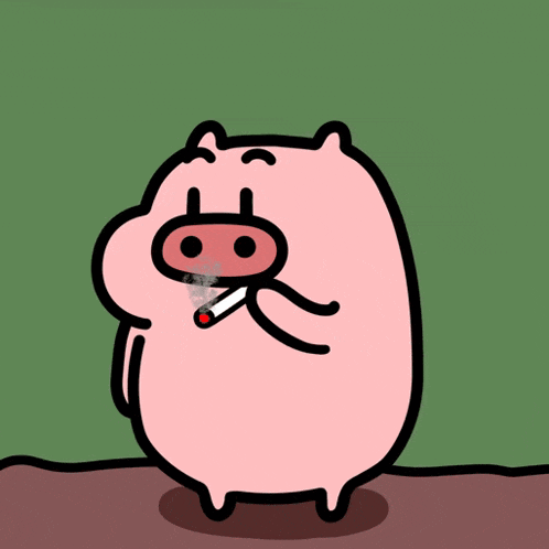 ブタ,タバコ,アニメ,キャラクター,ピンク,動物,アイコン
